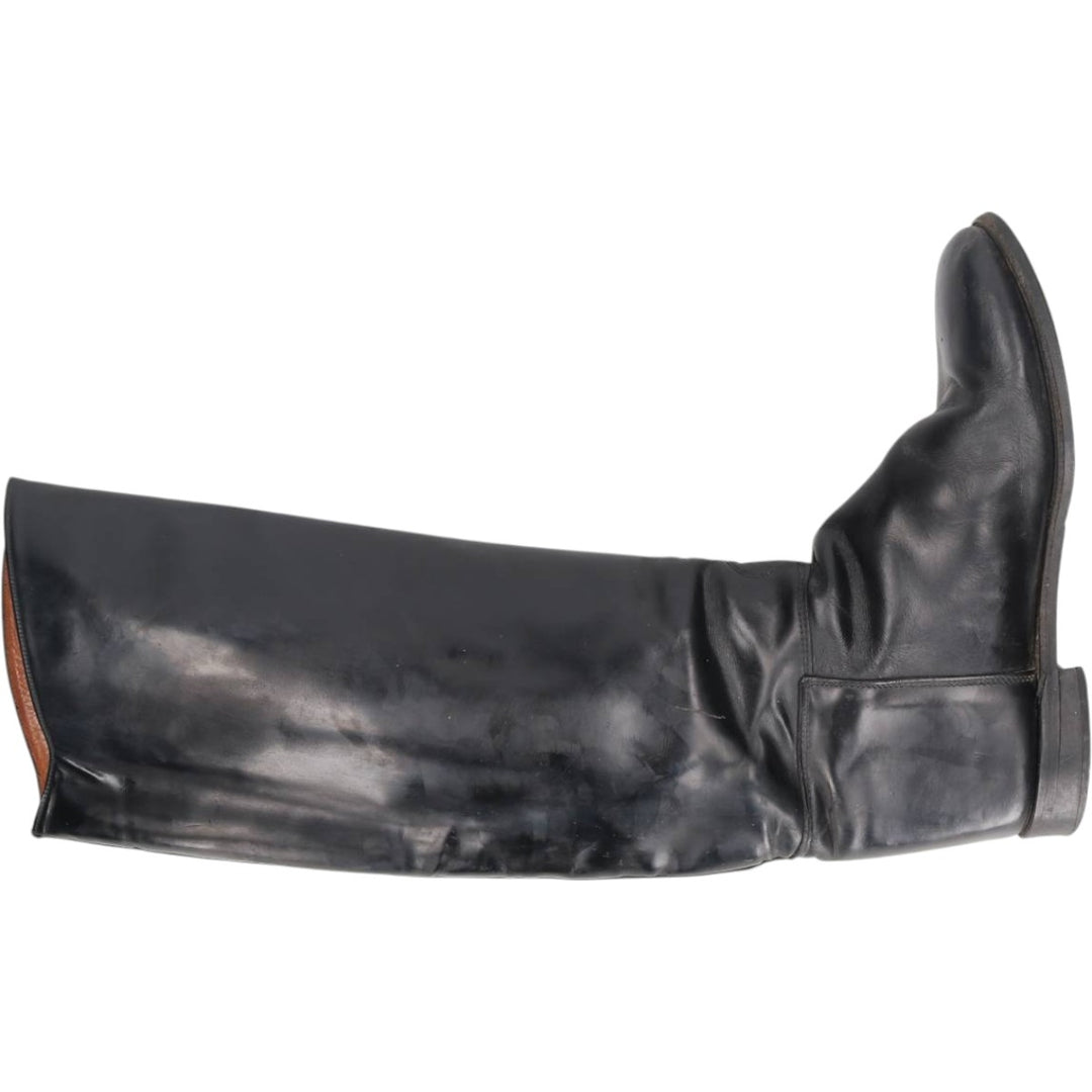 REGENT Jockey Riding Boots, Long Boots, Made in England, Size 7 Men's 25.0cm genuine leather black type Vintage Second Hand