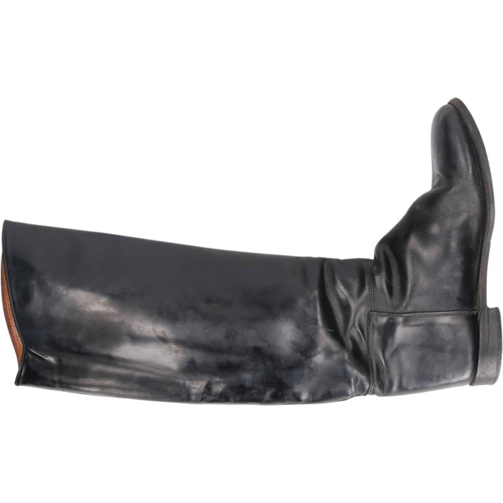 REGENT Jockey Riding Boots, Long Boots, Made in England, Size 7 Men's 25.0cm genuine leather black type Vintage Second Hand