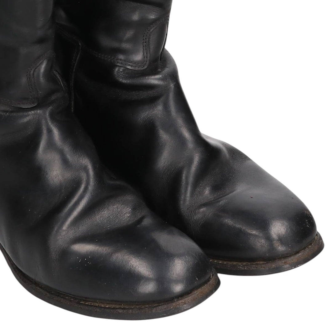 REGENT Jockey Riding Boots, Long Boots, Made in England, Size 7 Men's 25.0cm genuine leather black type Vintage Second Hand