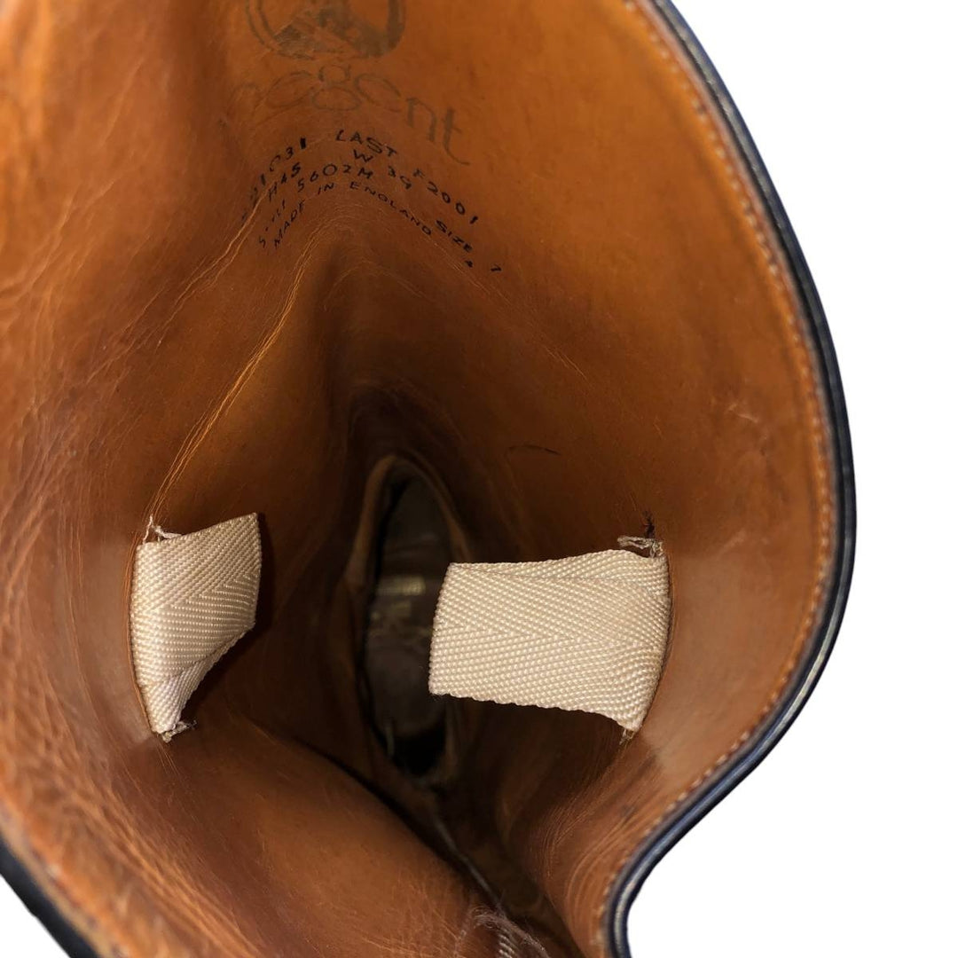 REGENT Jockey Riding Boots, Long Boots, Made in England, Size 7 Men's 25.0cm genuine leather black type Vintage Second Hand