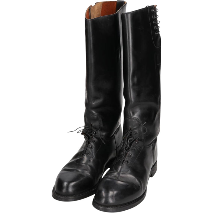 ~90s Service Riding Apparel Jockey Riding Boots, Long Boots, Made in USA, Size 10 1/2 E (Men's equivalent to 11.2"), Vintage /saa017157 Men's 28.5cm genuine leather black type Vintage Second Hand