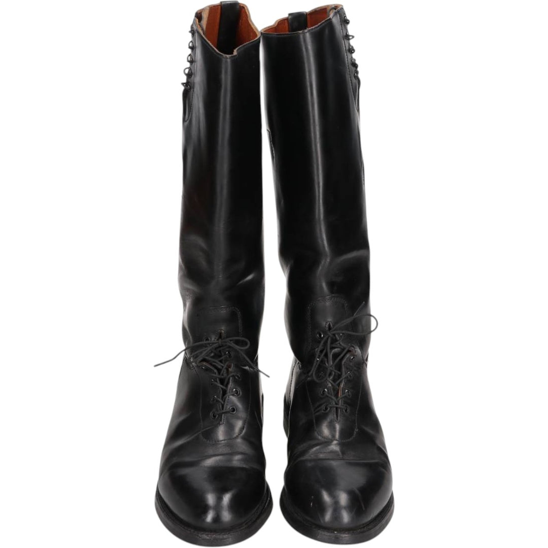 ~90s Service Riding Apparel Jockey Riding Boots, Long Boots, Made in USA, Size 10 1/2 E (Men's equivalent to 11.2"), Vintage /saa017157 Men's 28.5cm genuine leather black type Vintage Second Hand