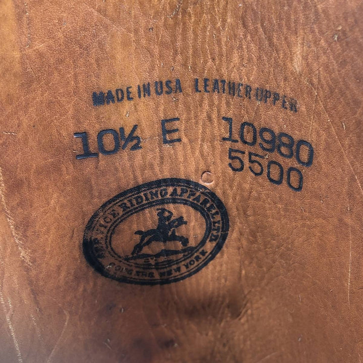 ~90s Service Riding Apparel Jockey Riding Boots, Long Boots, Made in USA, Size 10 1/2 E (Men's equivalent to 11.2"), Vintage /saa017157 Men's 28.5cm genuine leather black type Vintage Second Hand