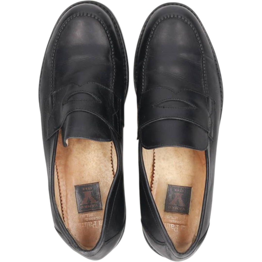 Yanko coin loafers, size 9 1/2 Men's 27.5cm genuine leather black type Vintage Second Hand