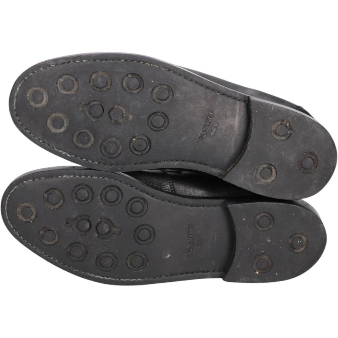 Yanko coin loafers, size 9 1/2 Men's 27.5cm genuine leather black type Vintage Second Hand