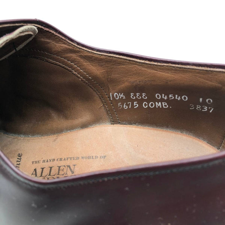 Allen Edmonds Park Avenue Straight Tip Shoes, Made in USA, Size 10 1/2 EEE Men's 28.5cm unclear burgundy type Vintage Second Hand