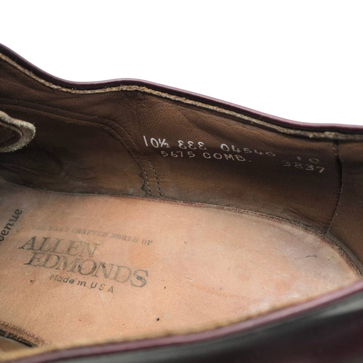 Allen Edmonds Park Avenue Straight Tip Shoes, Made in USA, Size 10 1/2 EEE Men's 28.5cm unclear burgundy type Vintage Second Hand
