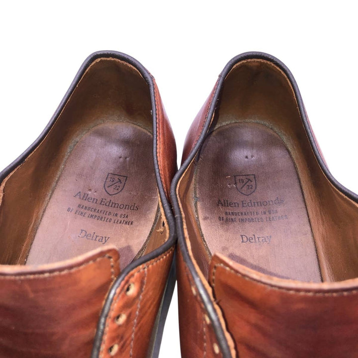 Allen Edmonds Delray U-tip shoes, made in the USA, size 9 1/2 D Men's 27.5cm genuine leather red type reddish brown Vintage Second Hand