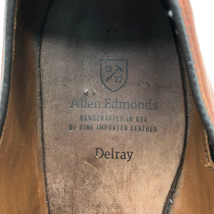 Allen Edmonds Delray U-tip shoes, made in the USA, size 9 1/2 D Men's 27.5cm genuine leather red type reddish brown Vintage Second Hand