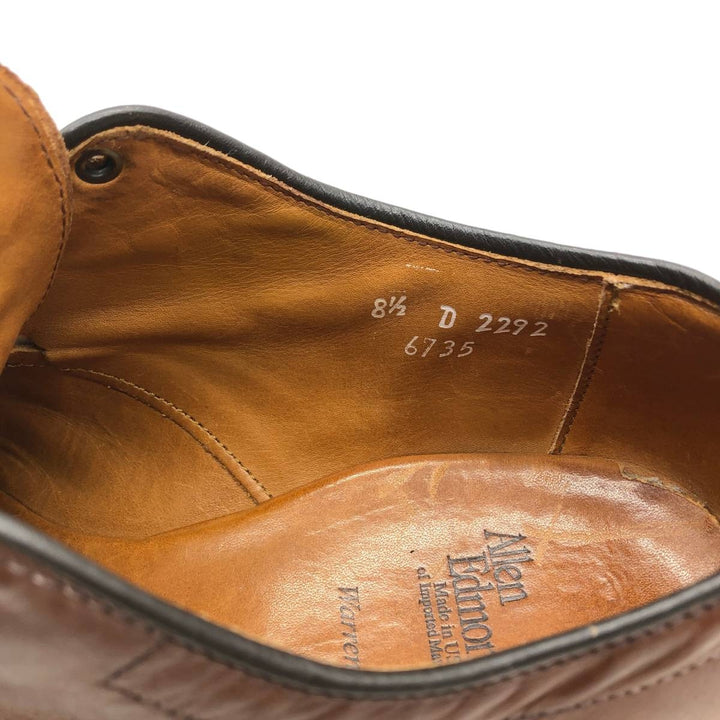 Allen Edmonds Warren Swirl Tip Leather Shoes, Made in USA, Size 8 1/2 D Men's 26.5cm unclear brown type Vintage Second Hand