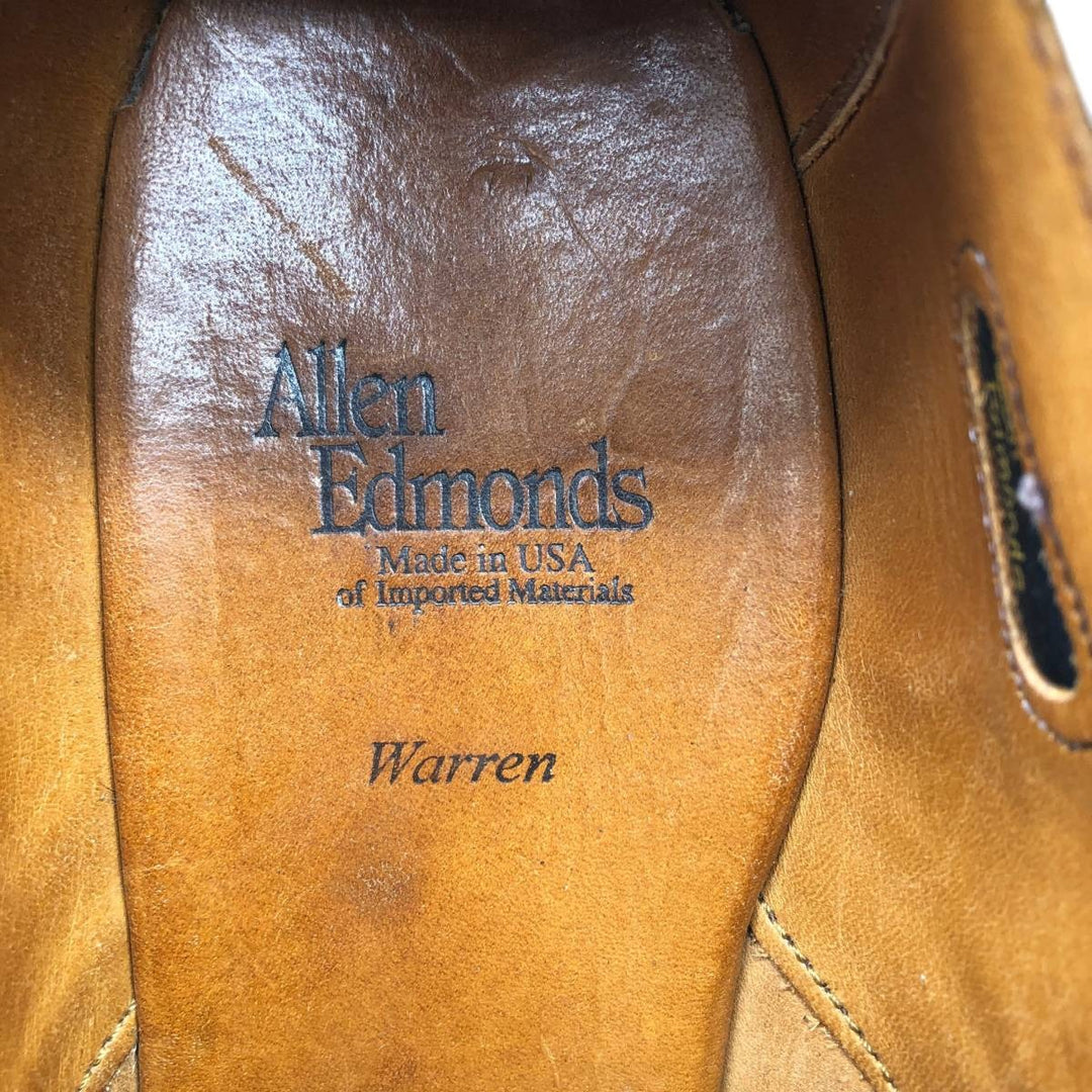 Allen Edmonds Warren Swirl Tip Leather Shoes, Made in USA, Size 8 1/2 D Men's 26.5cm unclear brown type Vintage Second Hand