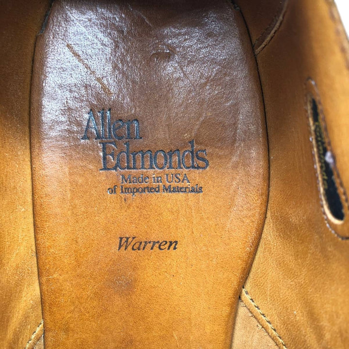 Allen Edmonds Warren Swirl Tip Leather Shoes, Made in USA, Size 8 1/2 D Men's 26.5cm unclear brown type Vintage Second Hand