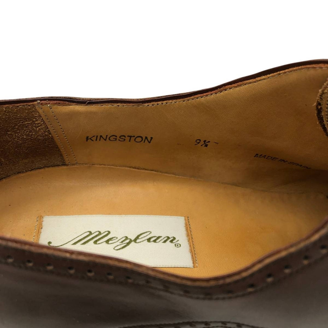MEZLAN Straight Tip Shoes, Size 9 1/2M Men's 27.5cm genuine leather brown type Vintage Second Hand