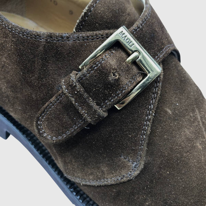 Bruno Magli GORE-TEX Monk Strap Shoes, Made in Italy, Size 9 Men's 27.0cm unclear brown type Vintage Second Hand