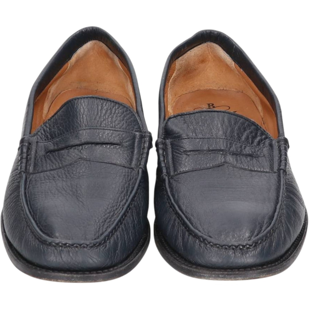 BAY Coin Loafers Size 42 Men's 26.5cm genuine leather black type Vintage Second Hand