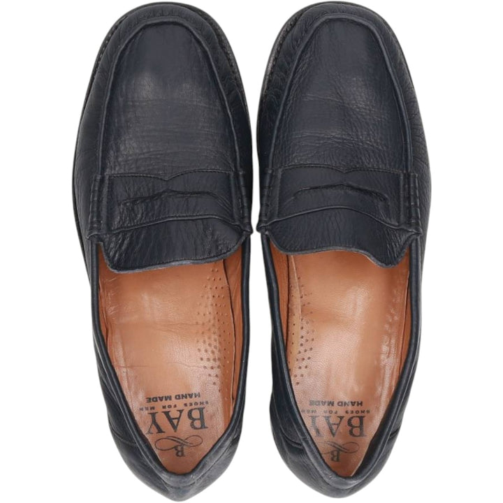 BAY Coin Loafers Size 42 Men's 26.5cm genuine leather black type Vintage Second Hand