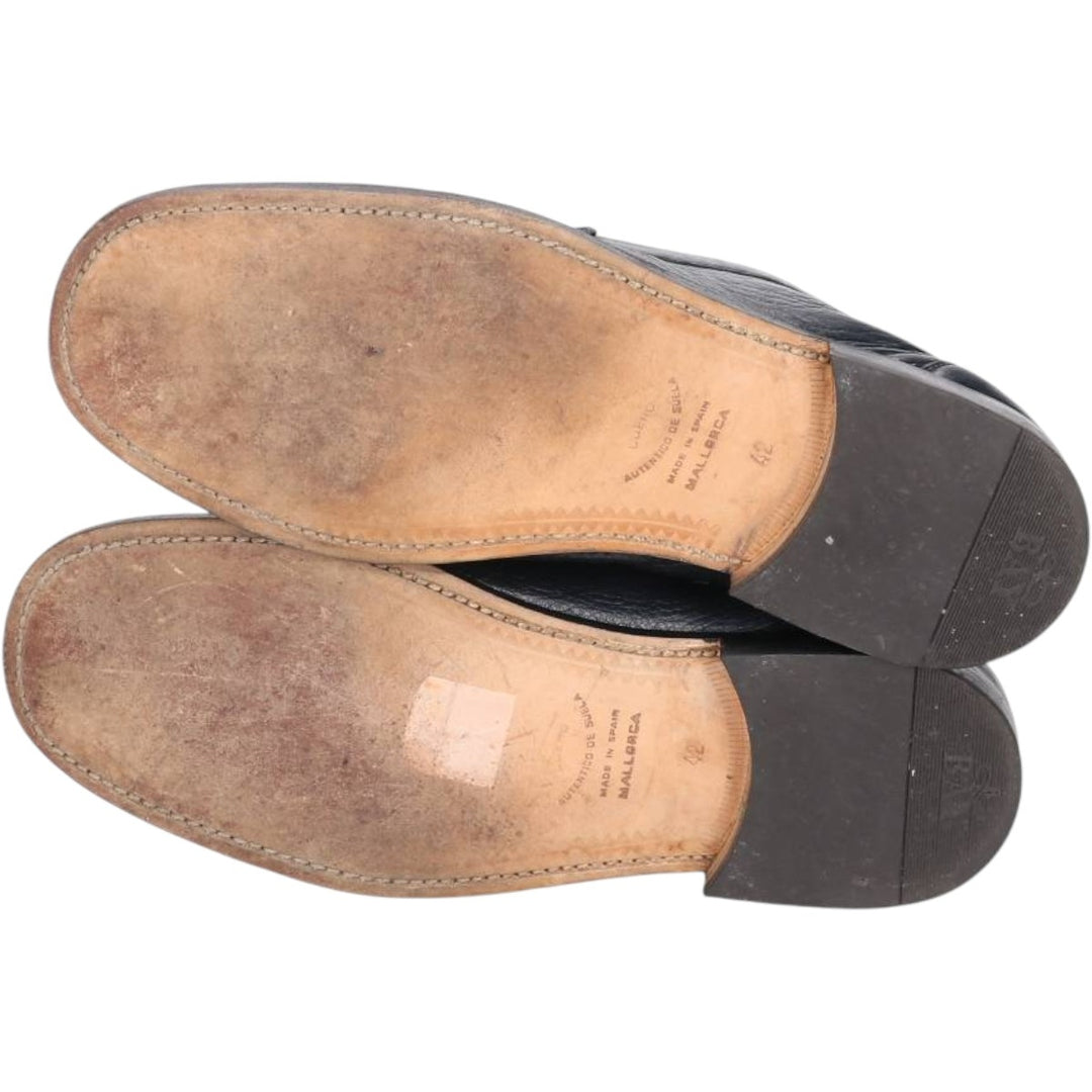 BAY Coin Loafers Size 42 Men's 26.5cm genuine leather black type Vintage Second Hand