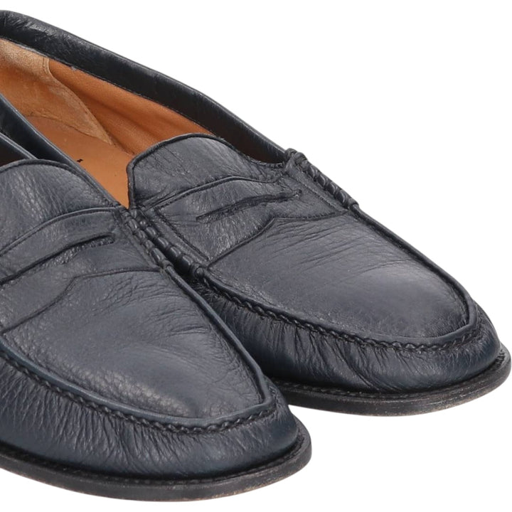 BAY Coin Loafers Size 42 Men's 26.5cm genuine leather black type Vintage Second Hand
