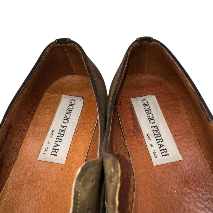 GIORGIO FERRARI Square Toe Plain Toe Shoes, Made in Italy Men's 26.0cm unclear brown type Vintage Second Hand