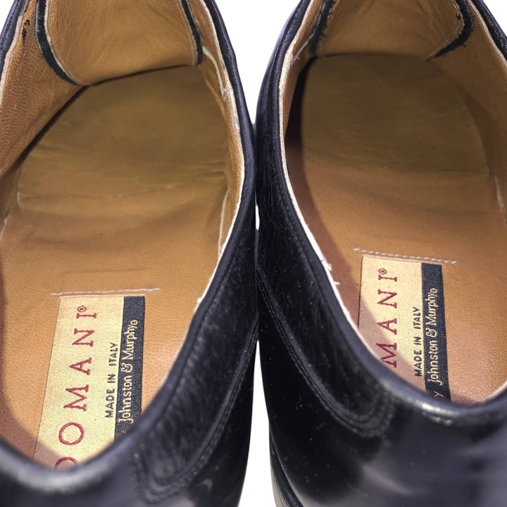 Johnston & Murphy DOMANI Semi-Brogue Straight Tip Shoes, Made in Italy, Size 9 M Men's 27.0cm unclear black type Vintage Second Hand