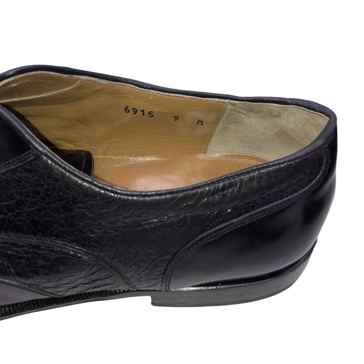 Johnston & Murphy DOMANI Semi-Brogue Straight Tip Shoes, Made in Italy, Size 9 M Men's 27.0cm unclear black type Vintage Second Hand