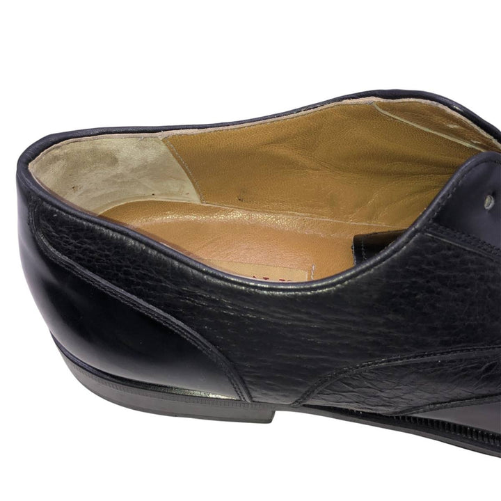 Johnston & Murphy DOMANI Semi-Brogue Straight Tip Shoes, Made in Italy, Size 9 M Men's 27.0cm unclear black type Vintage Second Hand
