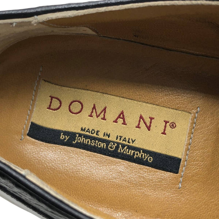 Johnston & Murphy DOMANI Semi-Brogue Straight Tip Shoes, Made in Italy, Size 9 M Men's 27.0cm unclear black type Vintage Second Hand