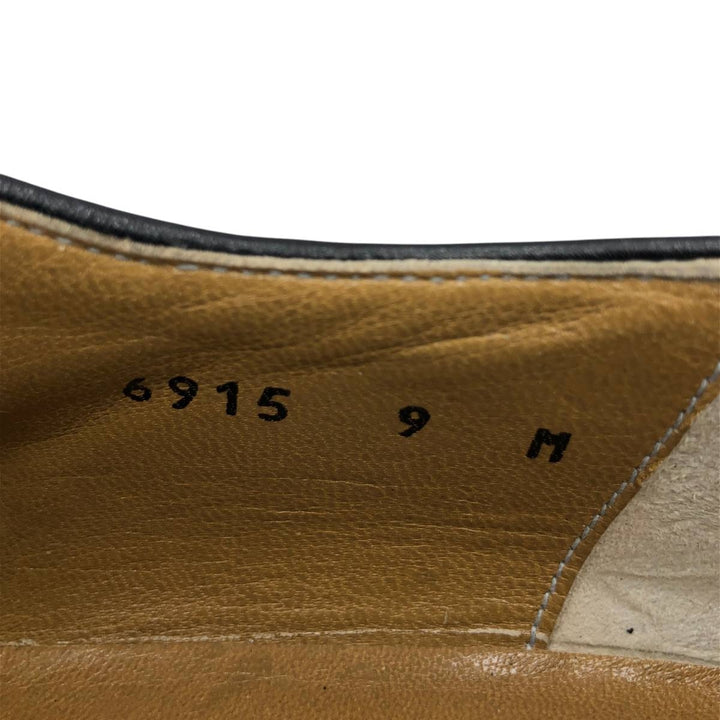 Johnston & Murphy DOMANI Semi-Brogue Straight Tip Shoes, Made in Italy, Size 9 M Men's 27.0cm unclear black type Vintage Second Hand
