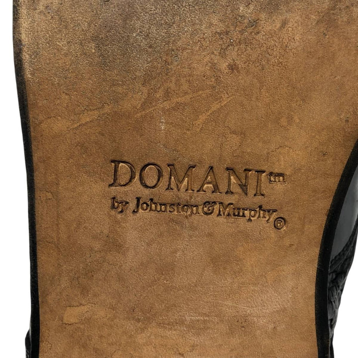 Johnston & Murphy DOMANI Semi-Brogue Straight Tip Shoes, Made in Italy, Size 9 M Men's 27.0cm unclear black type Vintage Second Hand