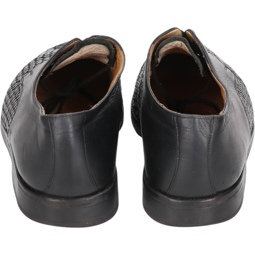 Handmacher Braided Plain Toe Shoes, Size 9 1/2 Men's 28.0cm unclear black type Vintage Second Hand