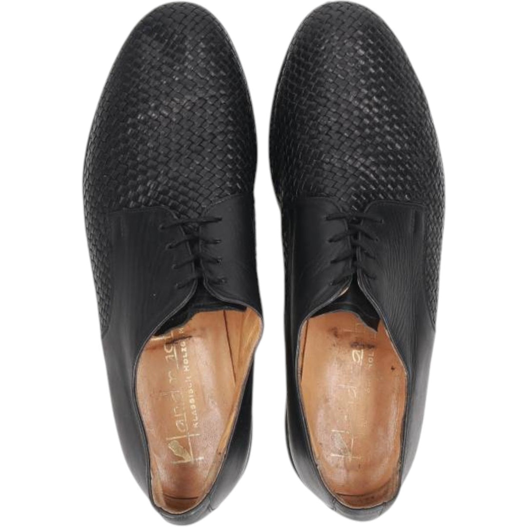 Handmacher Braided Plain Toe Shoes, Size 9 1/2 Men's 28.0cm unclear black type Vintage Second Hand