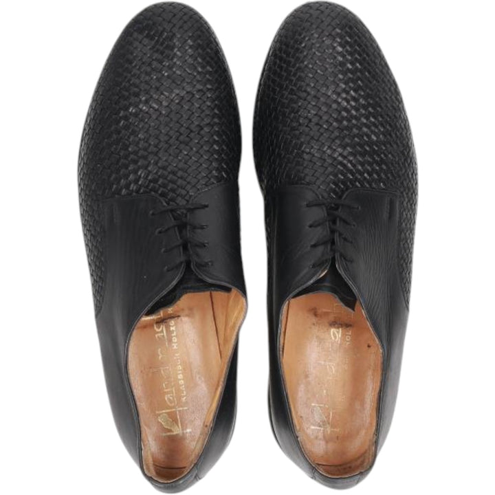 Handmacher Braided Plain Toe Shoes, Size 9 1/2 Men's 28.0cm unclear black type Vintage Second Hand