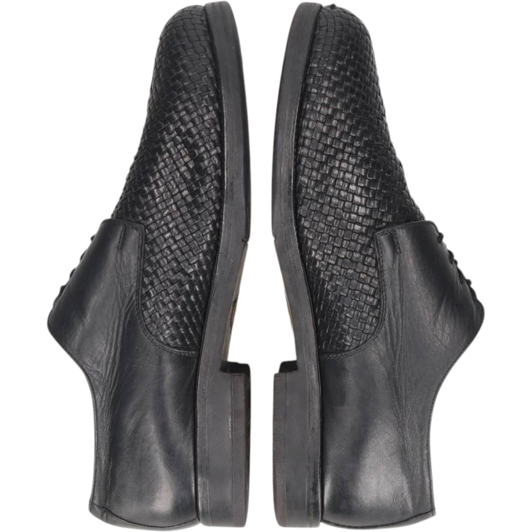 Handmacher Braided Plain Toe Shoes, Size 9 1/2 Men's 28.0cm unclear black type Vintage Second Hand