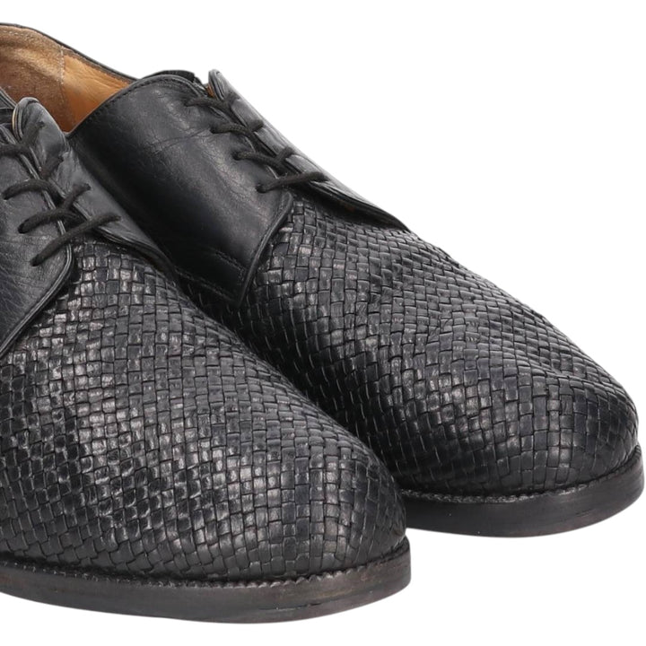Handmacher Braided Plain Toe Shoes, Size 9 1/2 Men's 28.0cm unclear black type Vintage Second Hand