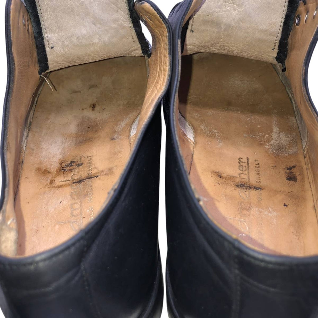 Handmacher Braided Plain Toe Shoes, Size 9 1/2 Men's 28.0cm unclear black type Vintage Second Hand