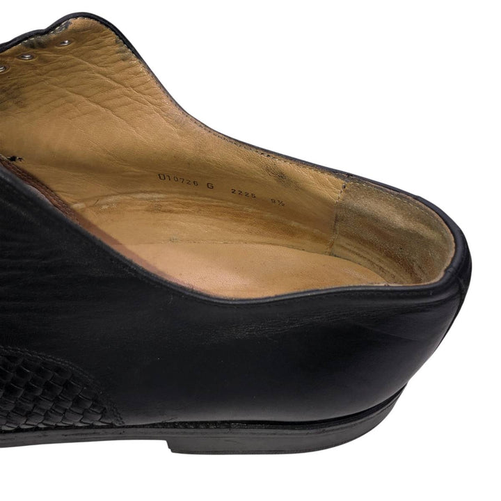 Handmacher Braided Plain Toe Shoes, Size 9 1/2 Men's 28.0cm unclear black type Vintage Second Hand