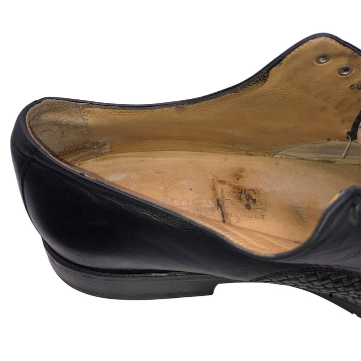 Handmacher Braided Plain Toe Shoes, Size 9 1/2 Men's 28.0cm unclear black type Vintage Second Hand