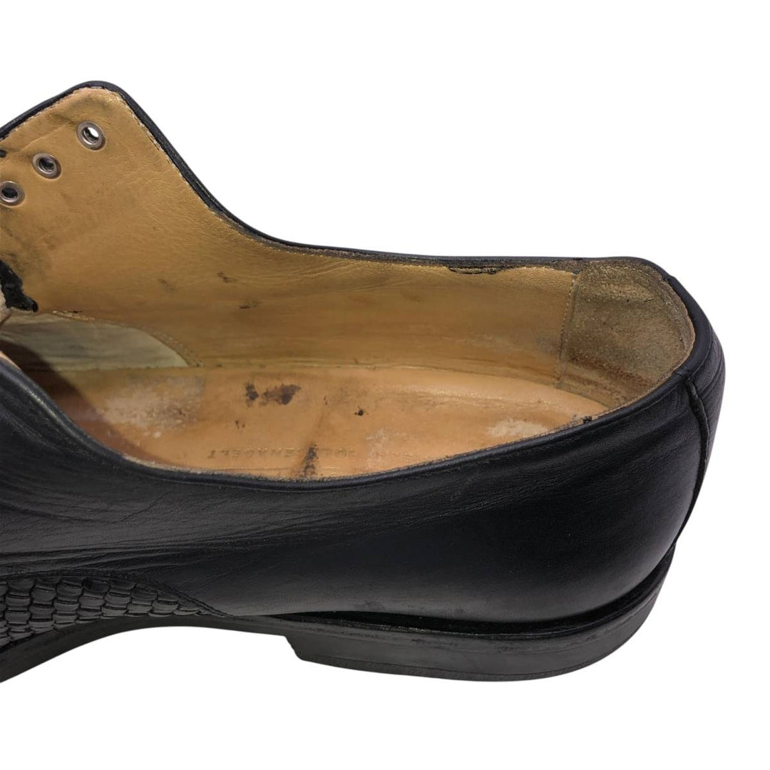 Handmacher Braided Plain Toe Shoes, Size 9 1/2 Men's 28.0cm unclear black type Vintage Second Hand