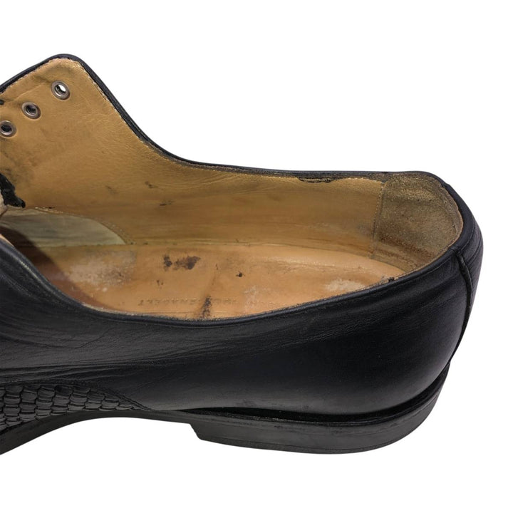 Handmacher Braided Plain Toe Shoes, Size 9 1/2 Men's 28.0cm unclear black type Vintage Second Hand