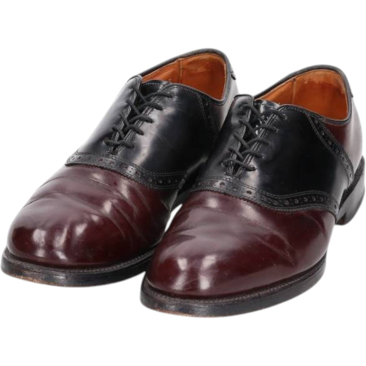 Allen Edmonds Shelton Two-Tone Saddle Shoes, Made in USA, Size 10 1/2 E Men's 28.5cm unclear burgundy type Vintage Second Hand
