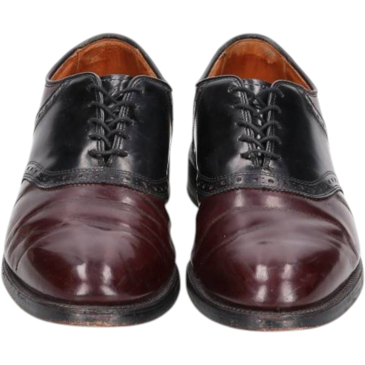 Allen Edmonds Shelton Two-Tone Saddle Shoes, Made in USA, Size 10 1/2 E Men's 28.5cm unclear burgundy type Vintage Second Hand