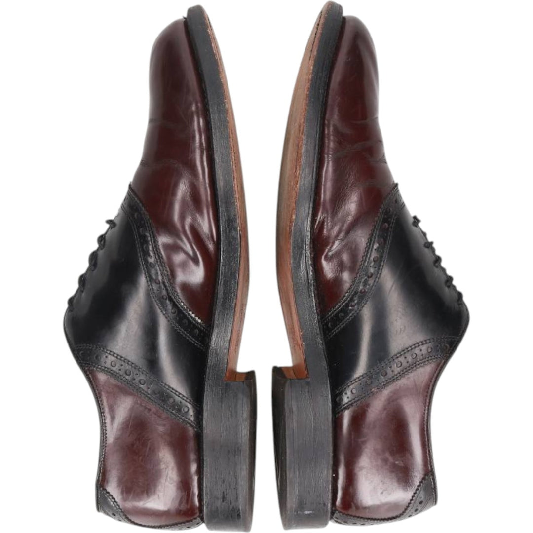 Allen Edmonds Shelton Two-Tone Saddle Shoes, Made in USA, Size 10 1/2 E Men's 28.5cm unclear burgundy type Vintage Second Hand