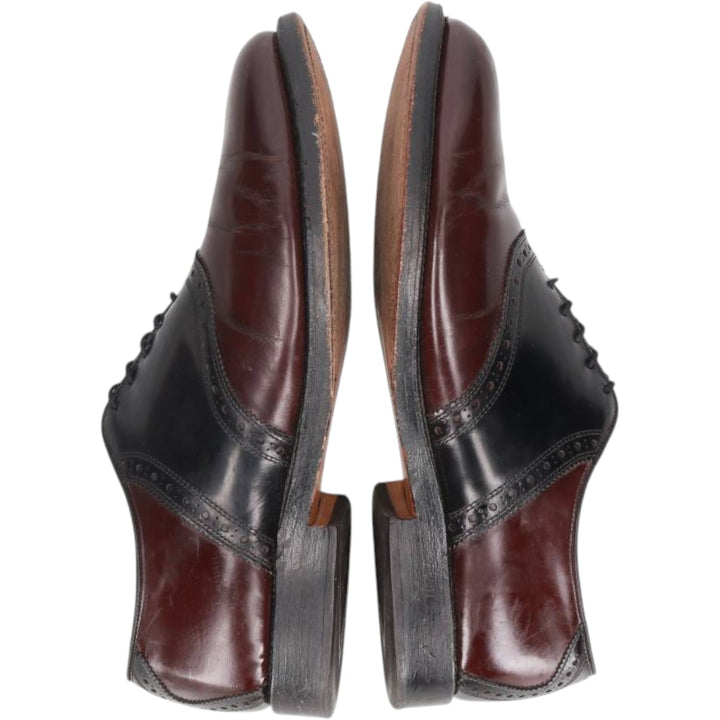 Allen Edmonds Shelton Two-Tone Saddle Shoes, Made in USA, Size 10 1/2 E Men's 28.5cm unclear burgundy type Vintage Second Hand