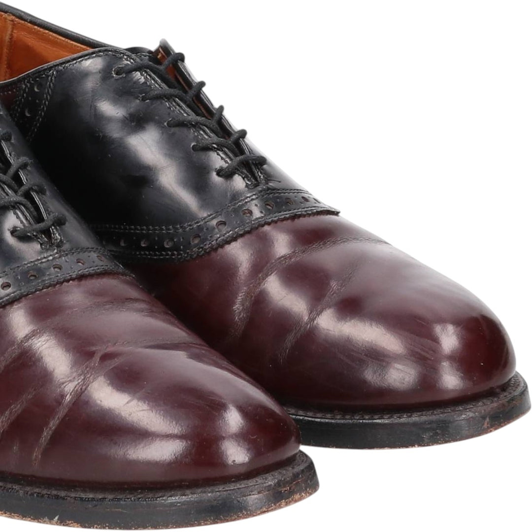 Allen Edmonds Shelton Two-Tone Saddle Shoes, Made in USA, Size 10 1/2 E Men's 28.5cm unclear burgundy type Vintage Second Hand