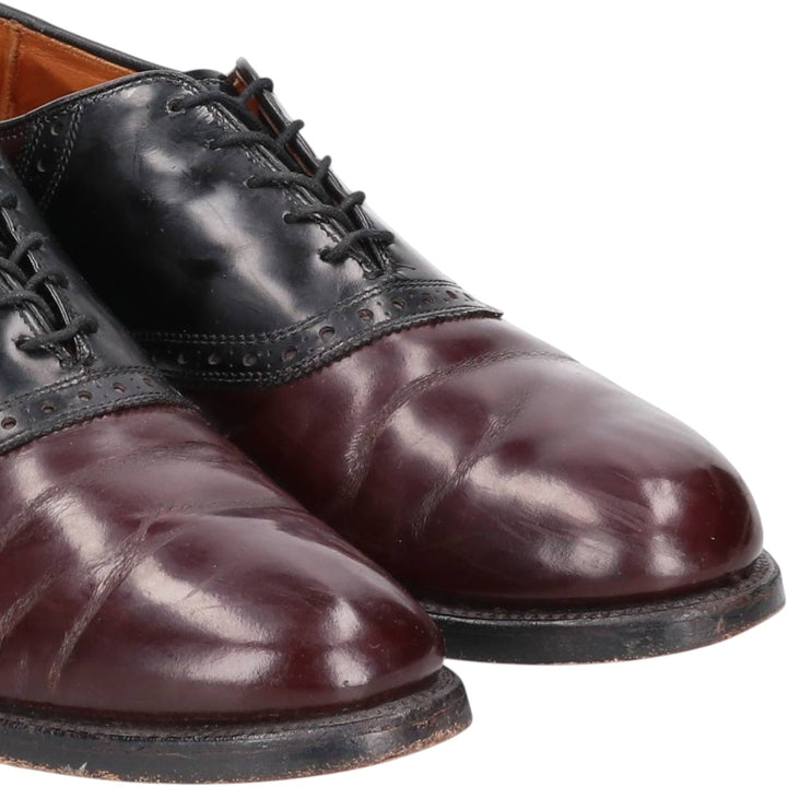 Allen Edmonds Shelton Two-Tone Saddle Shoes, Made in USA, Size 10 1/2 E Men's 28.5cm unclear burgundy type Vintage Second Hand