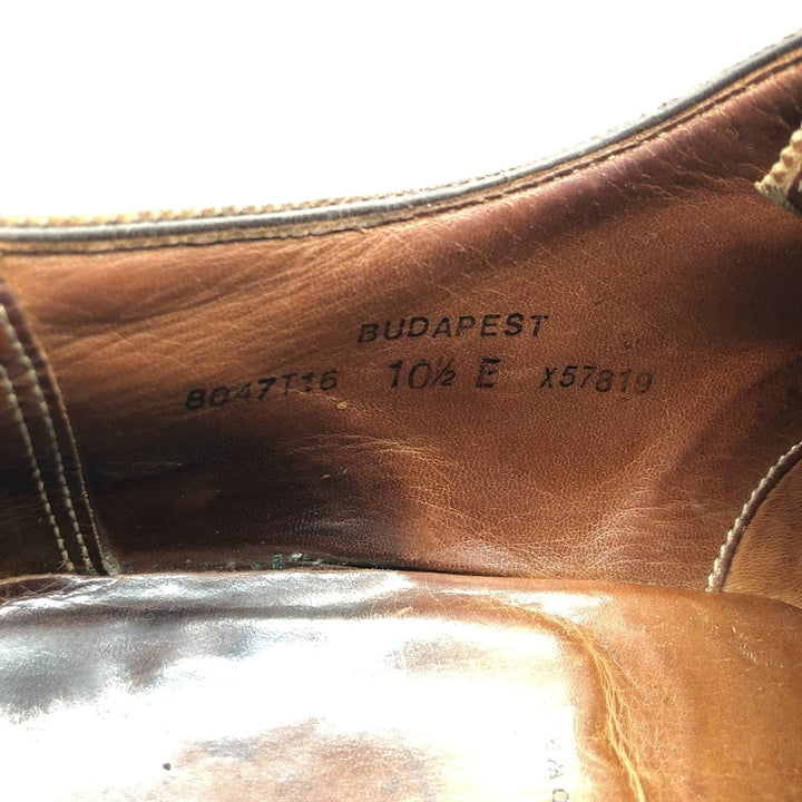 BUDAPEST Full Brogue Wingtip Shoes, Size 10 1/2E (Men's equivalent to 11.6" /sva001030 Men's 29.5cm genuine leather burgundy type Vintage Second Hand