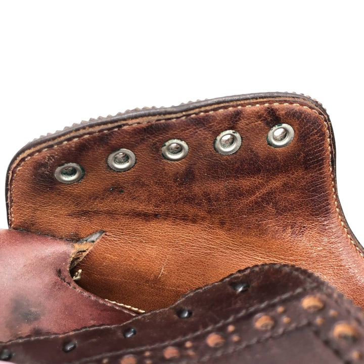 BUDAPEST Full Brogue Wingtip Shoes, Size 10 1/2E (Men's equivalent to 11.6" /sva001030 Men's 29.5cm genuine leather burgundy type Vintage Second Hand