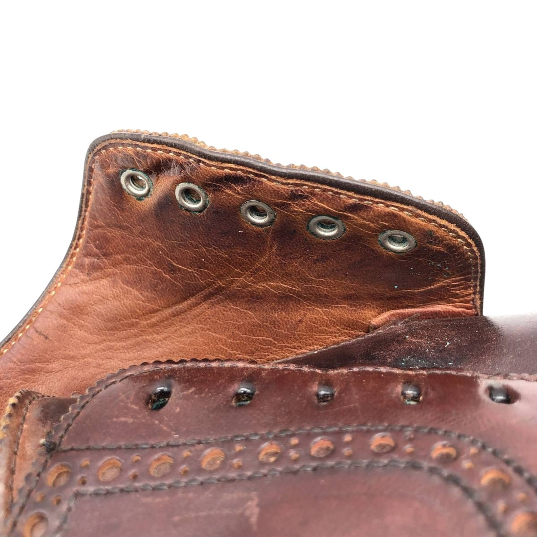 BUDAPEST Full Brogue Wingtip Shoes, Size 10 1/2E (Men's equivalent to 11.6" /sva001030 Men's 29.5cm genuine leather burgundy type Vintage Second Hand