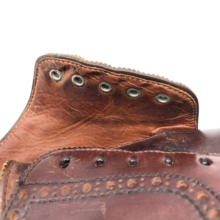 BUDAPEST Full Brogue Wingtip Shoes, Size 10 1/2E (Men's equivalent to 11.6" /sva001030 Men's 29.5cm genuine leather burgundy type Vintage Second Hand