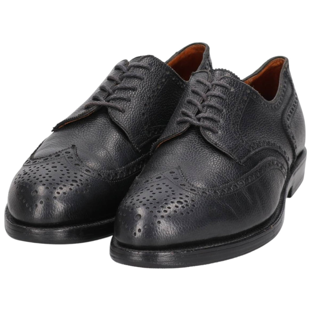 Edward Meier full brogue wingtip shoes, size 9E (equivalent to men's 11") /sva001031 Men's 28.0cm genuine leather black type Vintage Second Hand